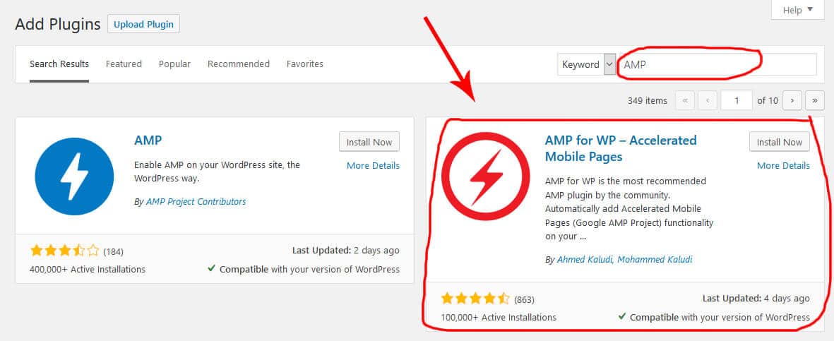 Installing AMP in WordPress