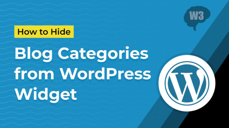 Hiding Specific Blog Categories from WordPress Widget