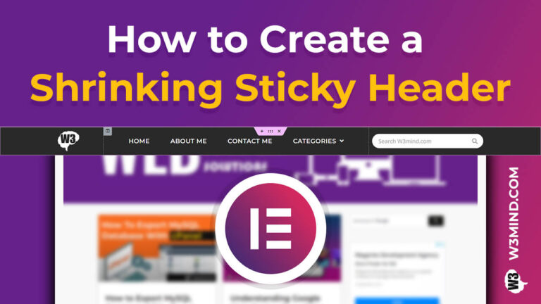 How to Create a Shrinking Sticky Header With Elementor