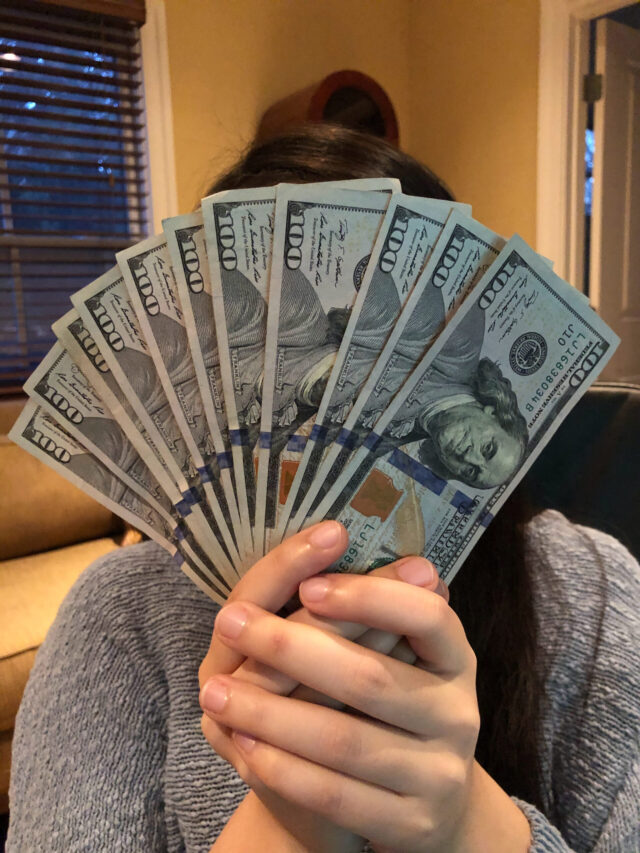 showing dollars